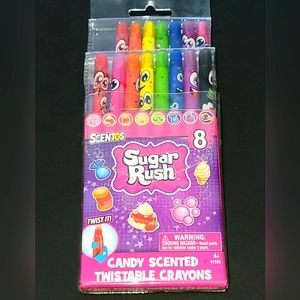Lot of 2 Weveel Scentos Sugar Rush Candy Scented Twistable 8 Crayons